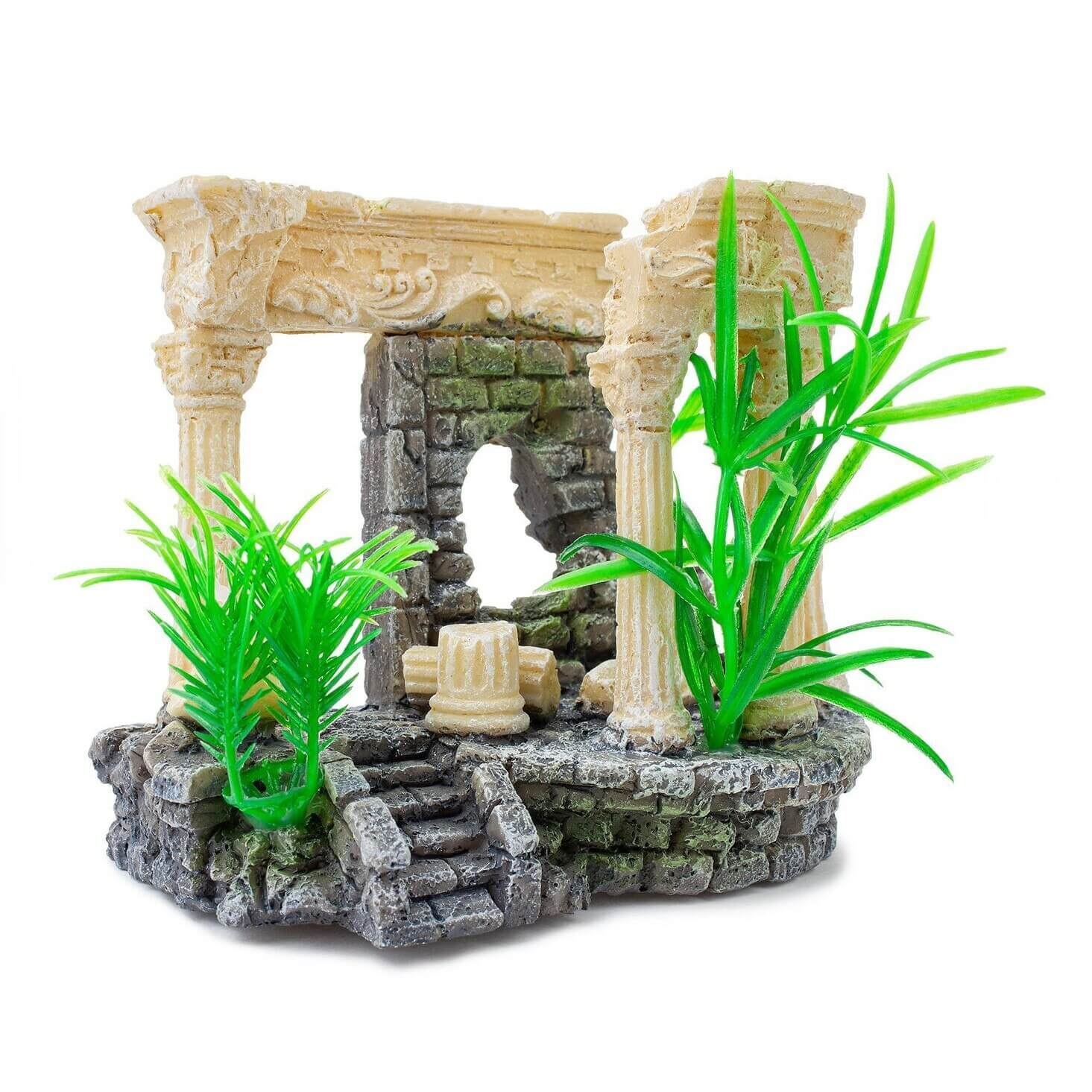 Happet Akvárium Dekoráció növénnyel, 13 cm,