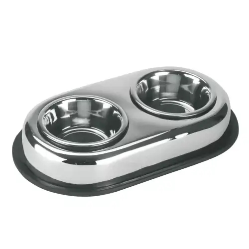 Rozsdamentes dupla tál - Kép 1